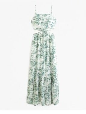 Abercrombie & Fitch Cutout Maxi Green Dress